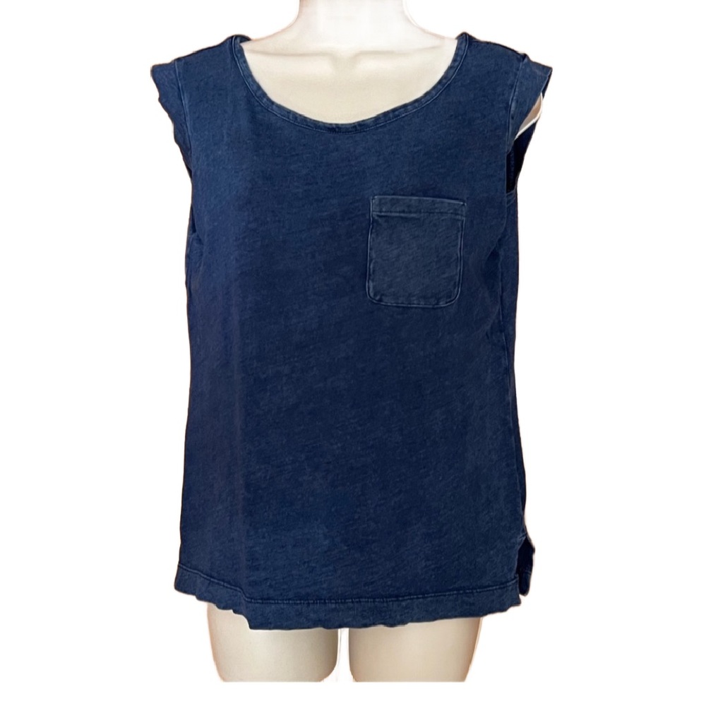 BOGO LOFT Women’s XSP Slub Navy Blue Pocket Tank